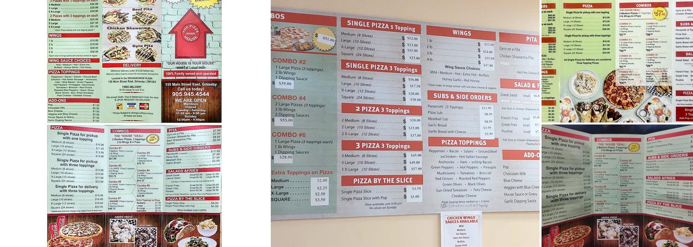 The Pizza House Menu