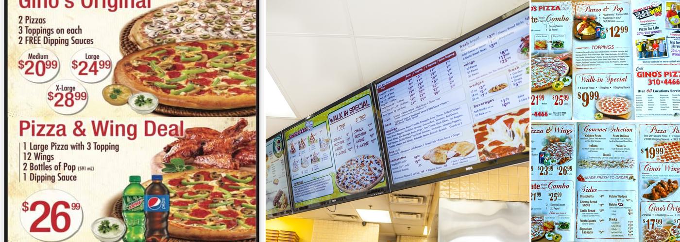 Gino's Pizza Menu