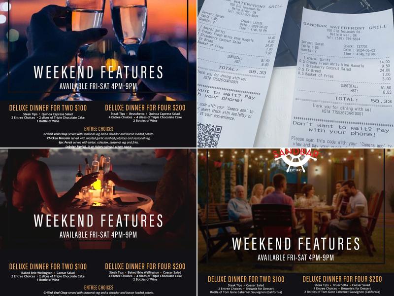 Sandbar Waterfront Grill Menu