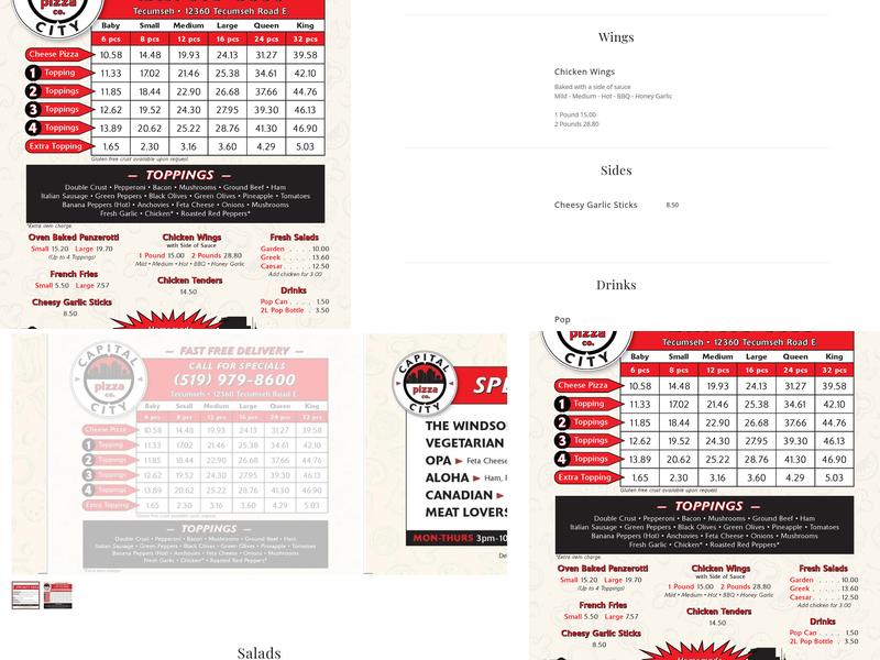 Capital City Pizza Co. Menu