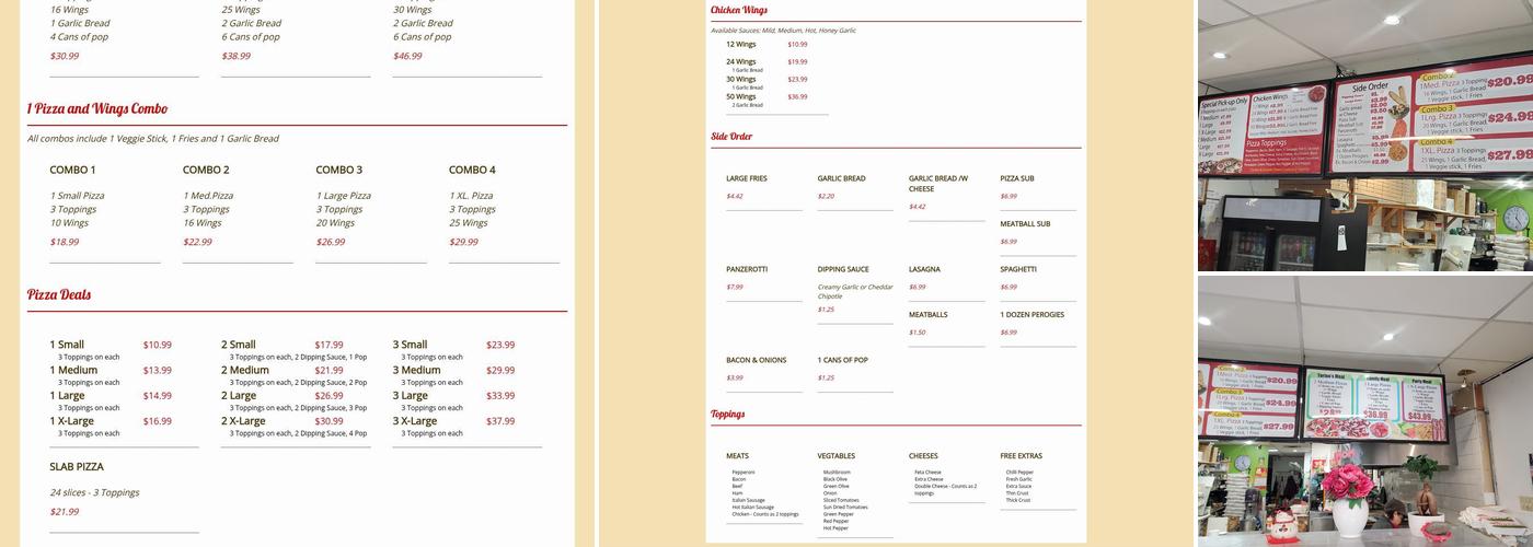 Super Torino's Pizza & Wings Menu