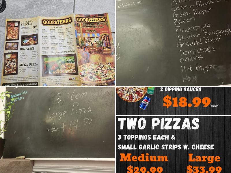 Godfather Pizza Kincardine Menu