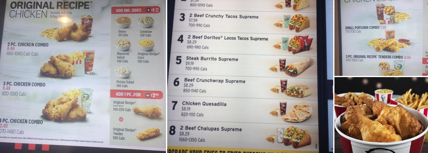 KFC Menu