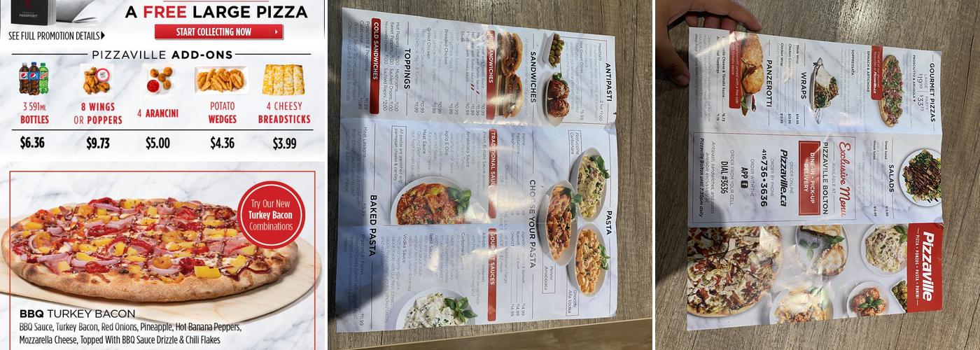 Pizzaville Menu
