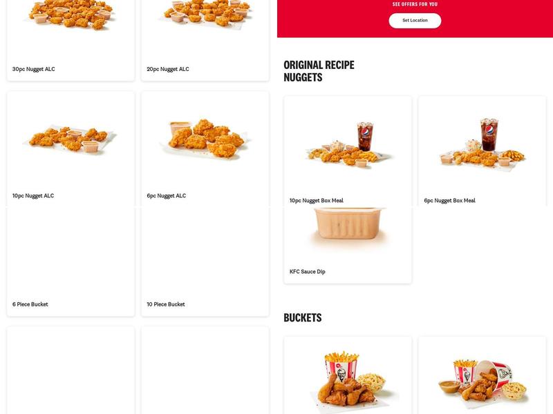 KFC Menu