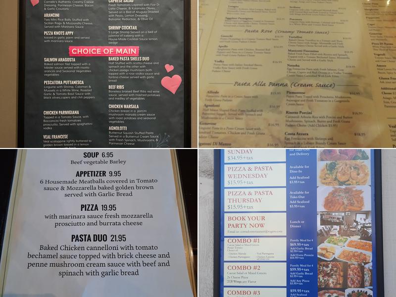 Corrados Restaurant & Bar Menu