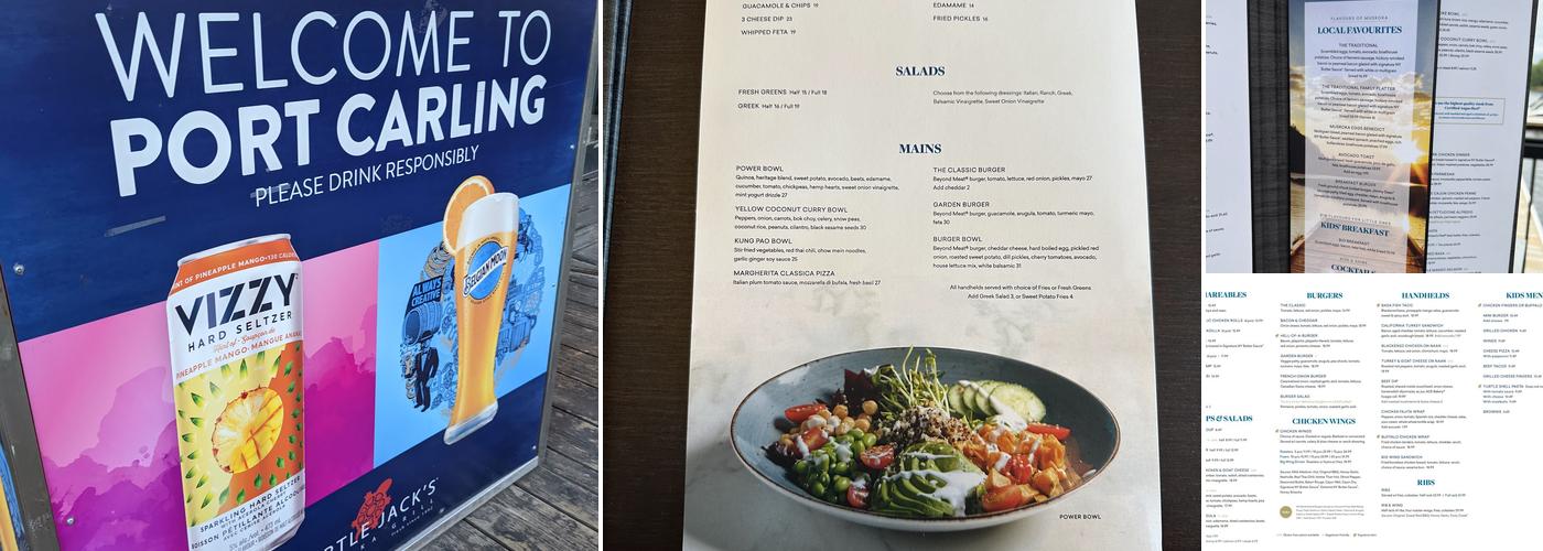 Turtle Jack's Port Carling Menu