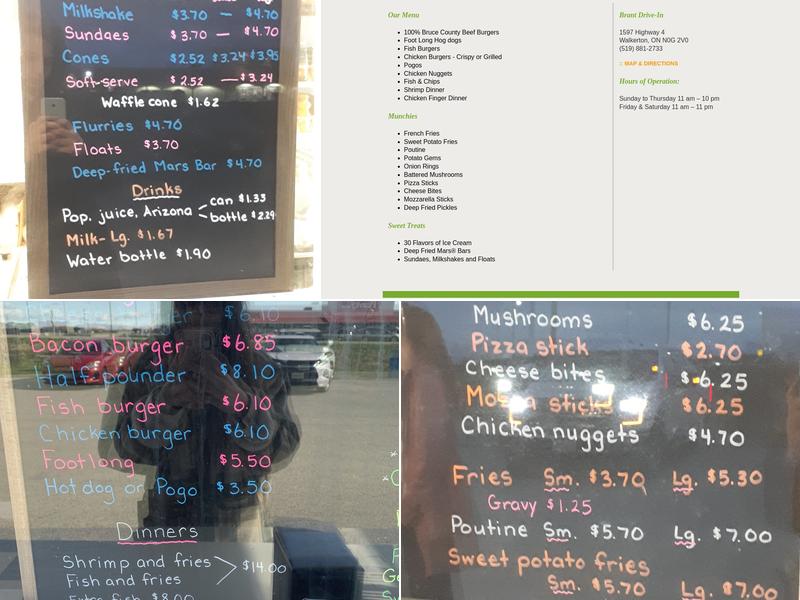 Brant Drive-In Menu