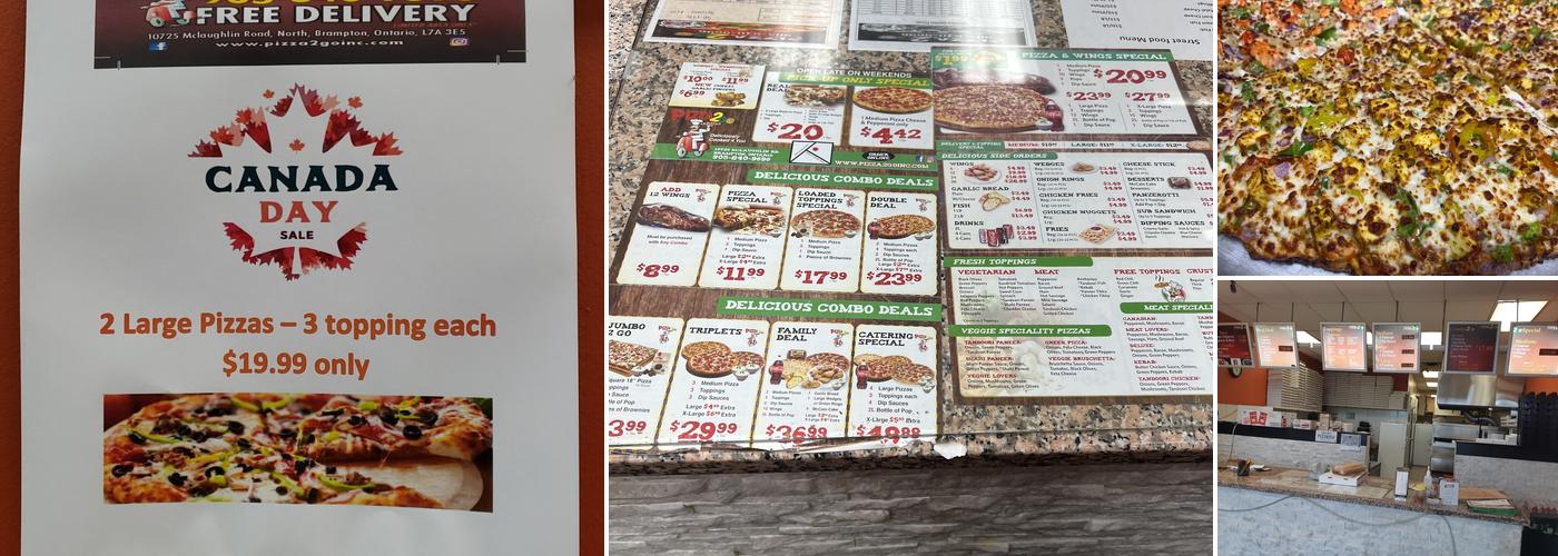 Pizza 2 Go Menu