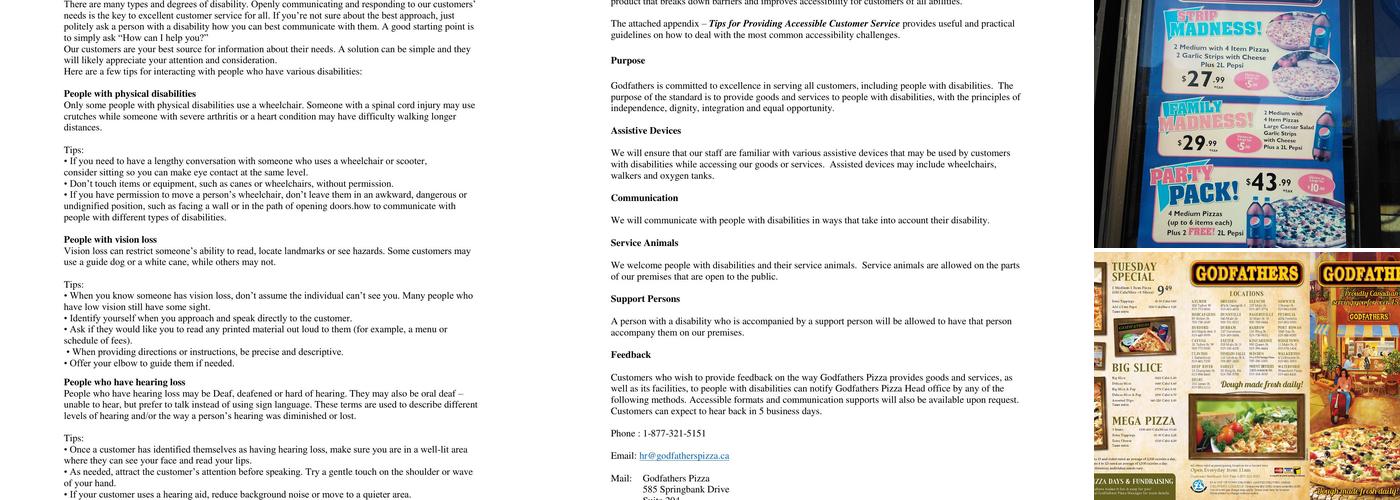 Godfathers Pizza - Cayuga Menu