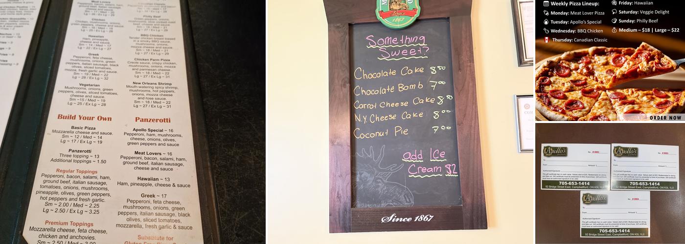 Apollo's Pizzeria Menu