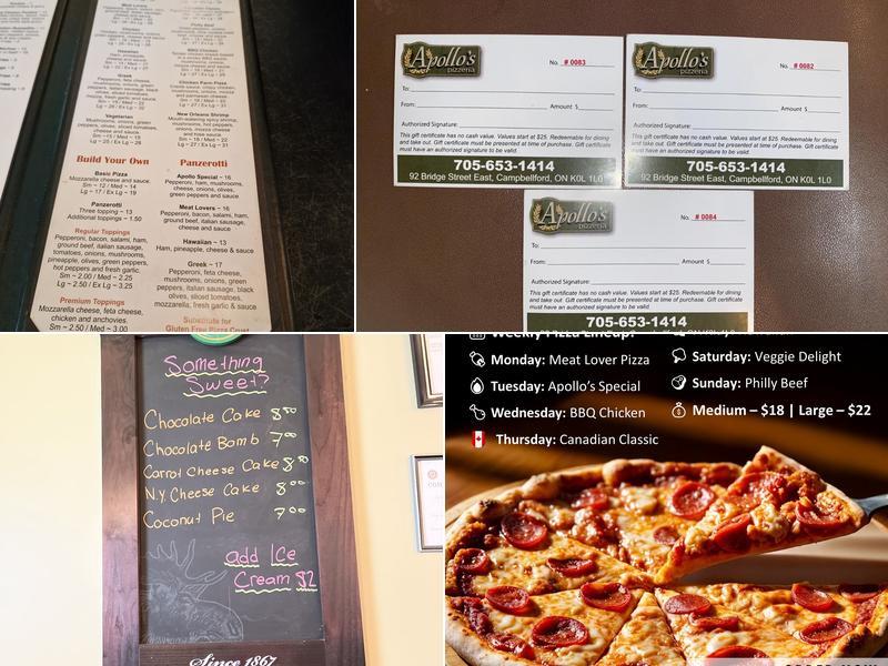 Apollo's Pizzeria Menu