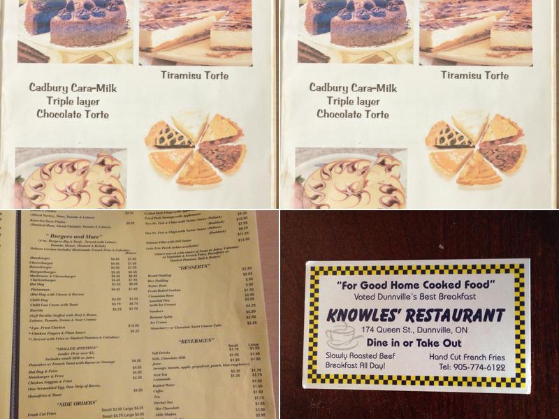 Knowles Restaurant Menu
