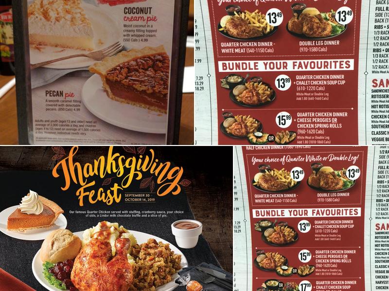 Swiss Chalet Menu