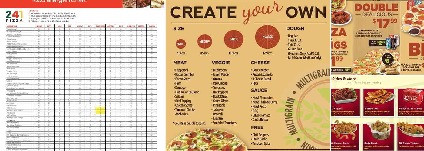 241 Pizza Menu