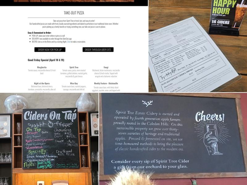 Spirit Tree Estate Cidery Menu
