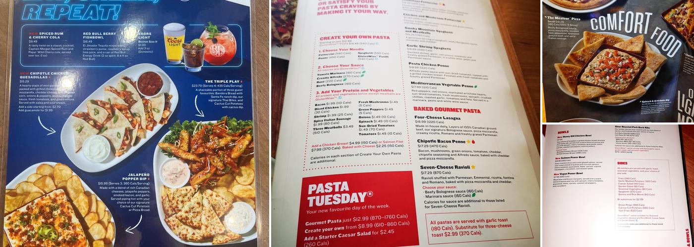 Boston Pizza Menu