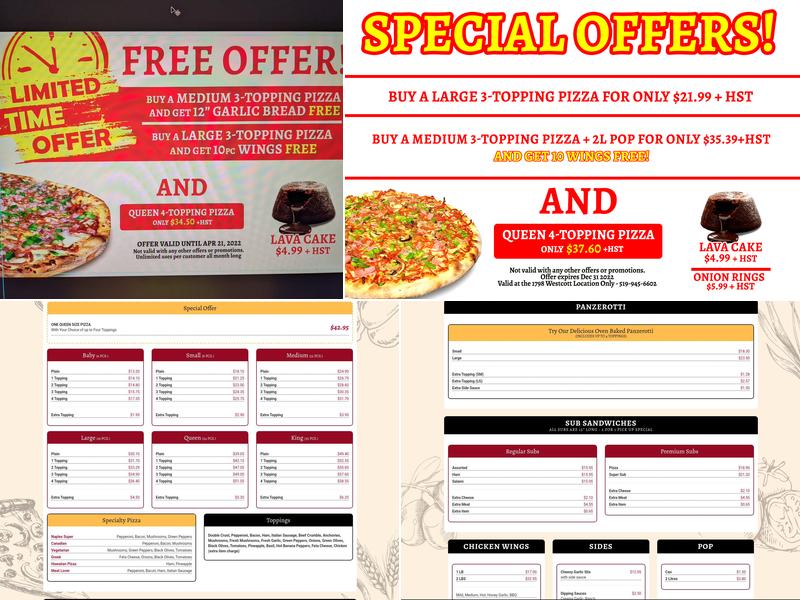 Naples Pizza Menu