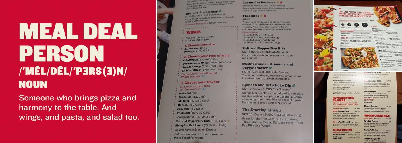 Boston Pizza Menu