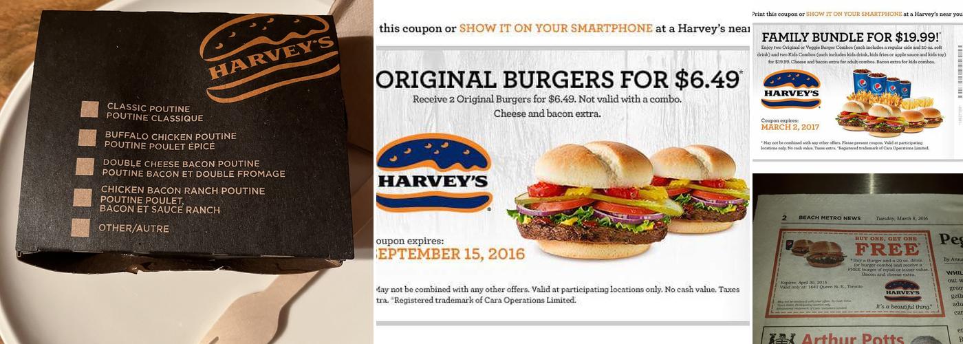 Harvey's Menu