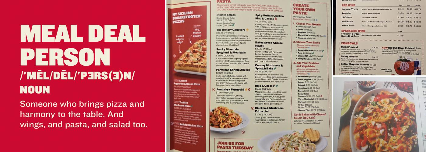 Boston Pizza Menu