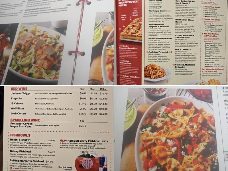 Boston Pizza Menu