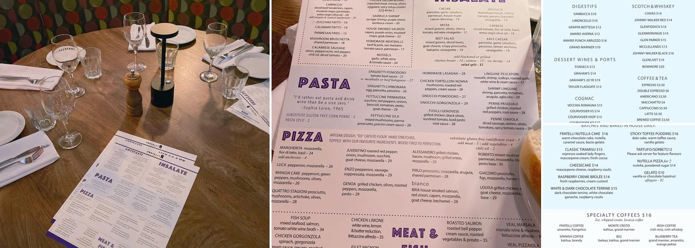 Fratelli Kanata Menu