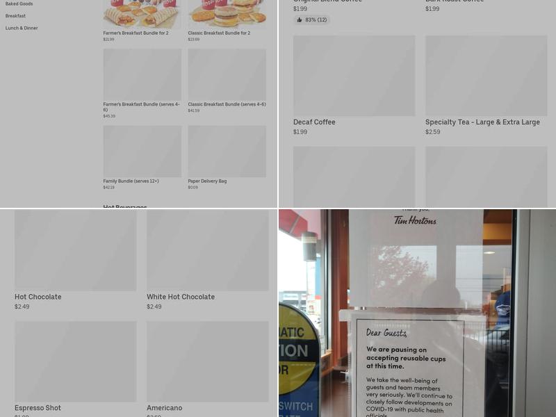 Tim Hortons Menu