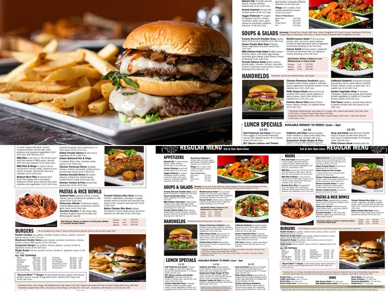 Symposium Cafe Restaurant Lindsay Menu