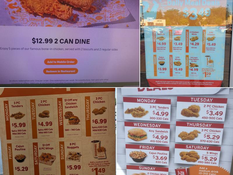 Popeyes Louisiana Kitchen Menu