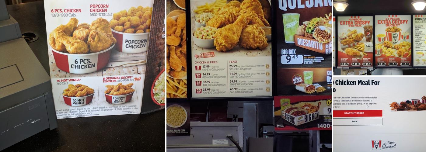 KFC Menu