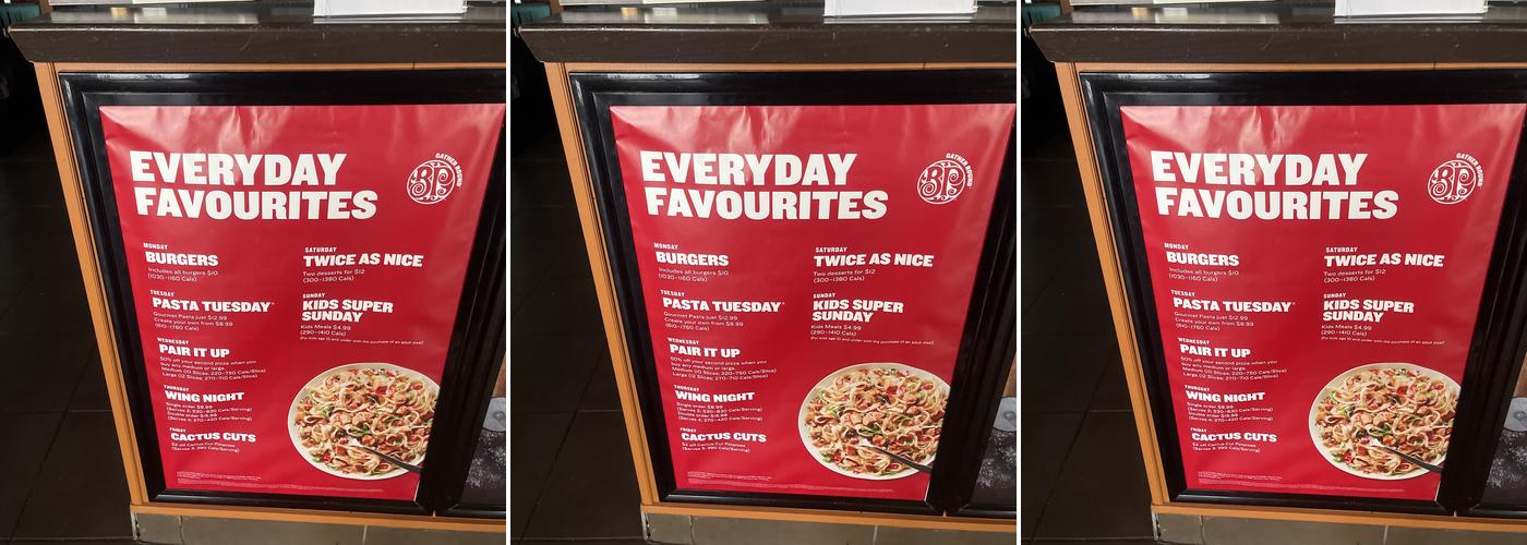 Boston Pizza Menu