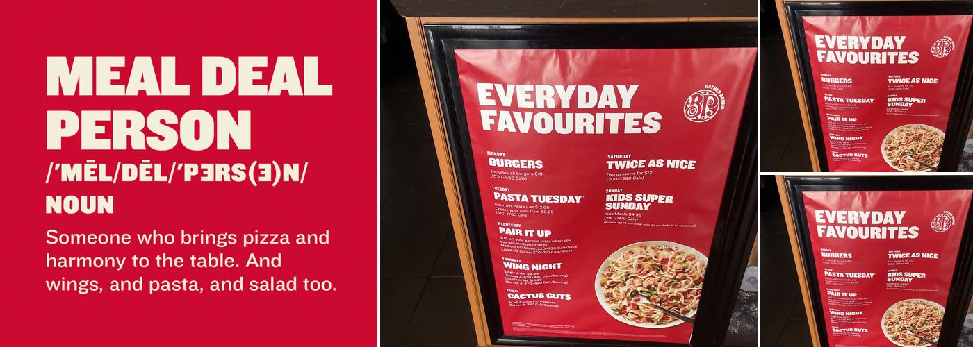 Boston Pizza Menu