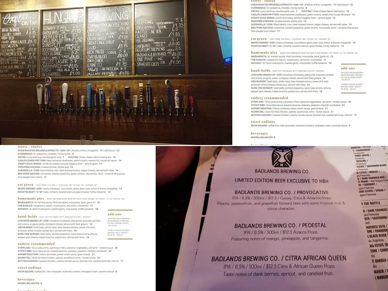 Hungry Brew Hops Menu