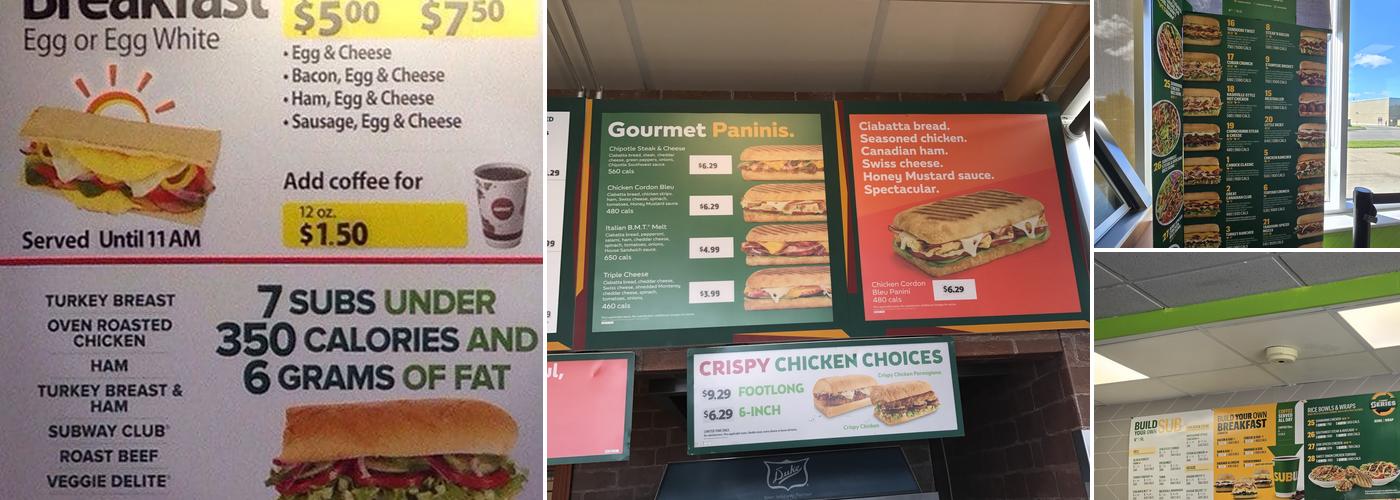Subway Menu