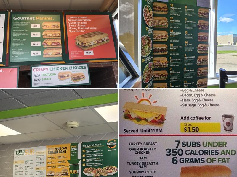 Subway Menu