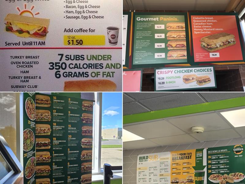 Subway Menu