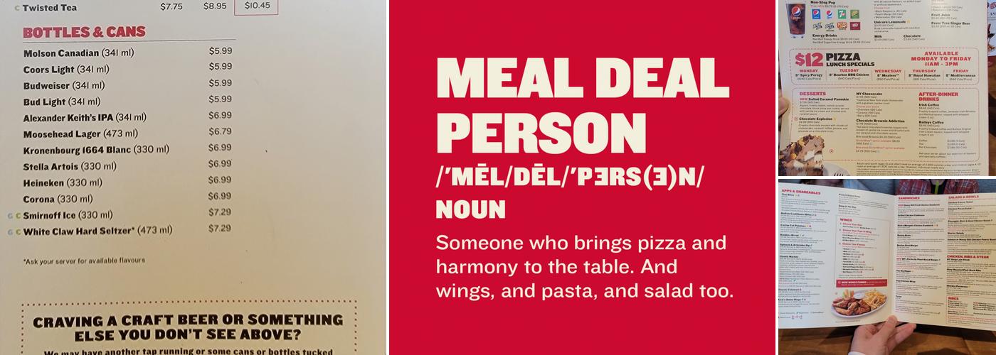 Boston Pizza Menu