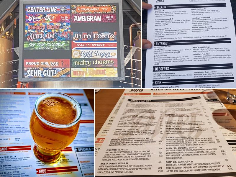 Alter Brewing + Kitchen Menu