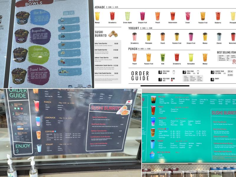 Bubble Tea Lab 🍇🍎🍋🍏🍑 Menu