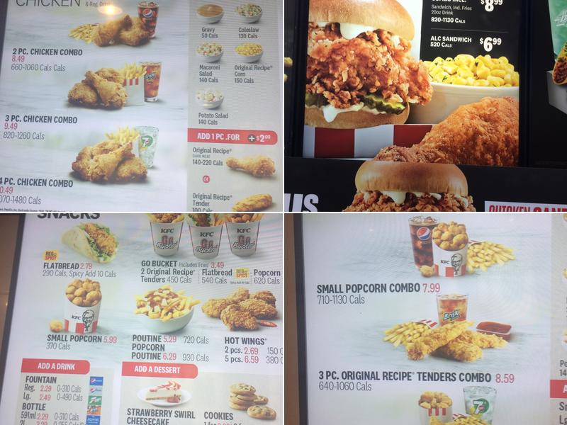 KFC Menu