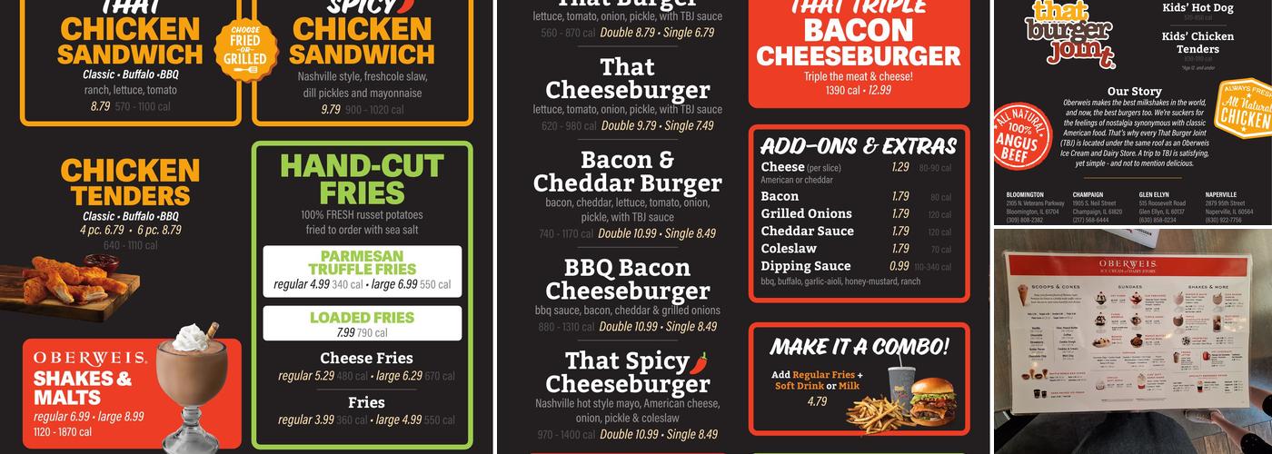 That Burger Joint Menu