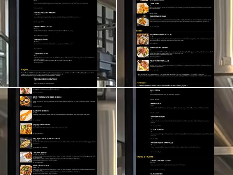 Twin Span Brewing Menu