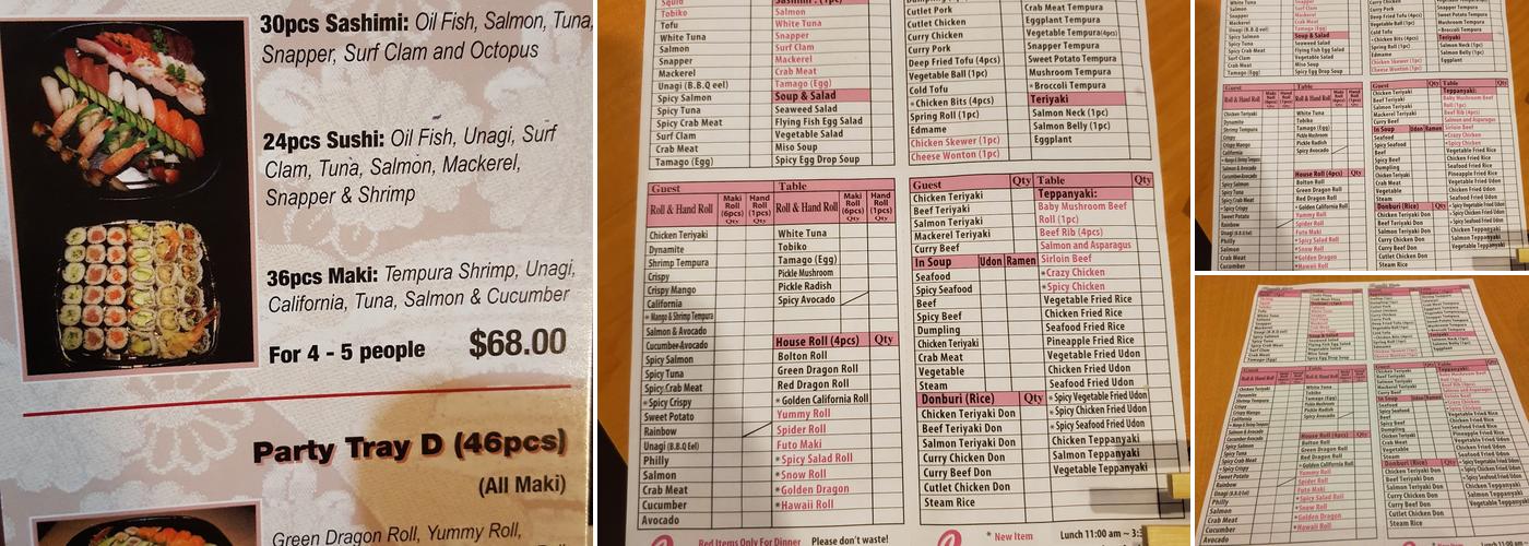 Sushi Date Menu