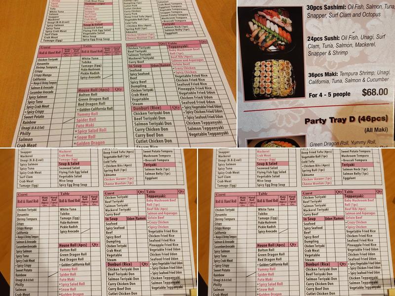 Sushi Date Menu