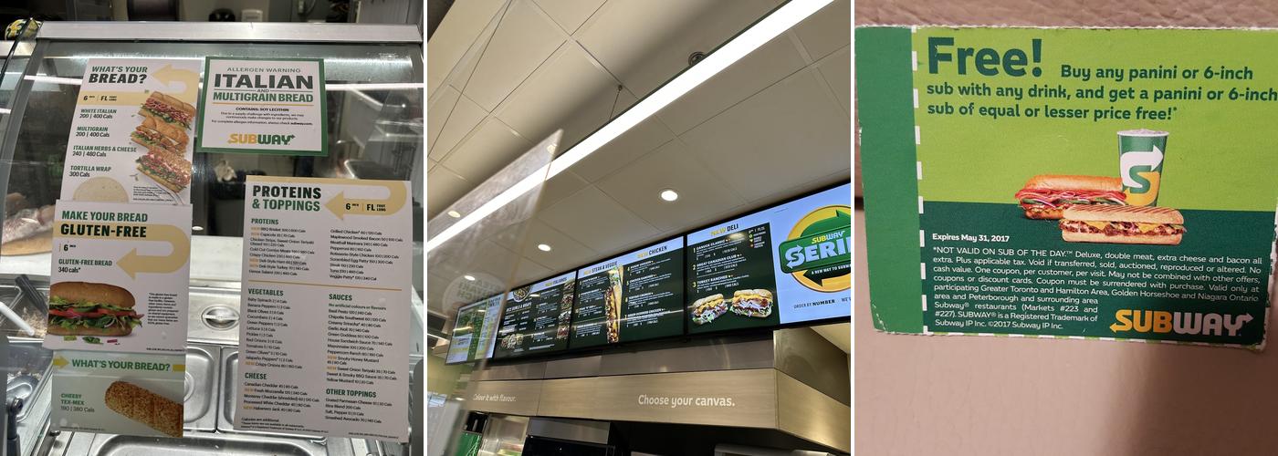 Subway Menu