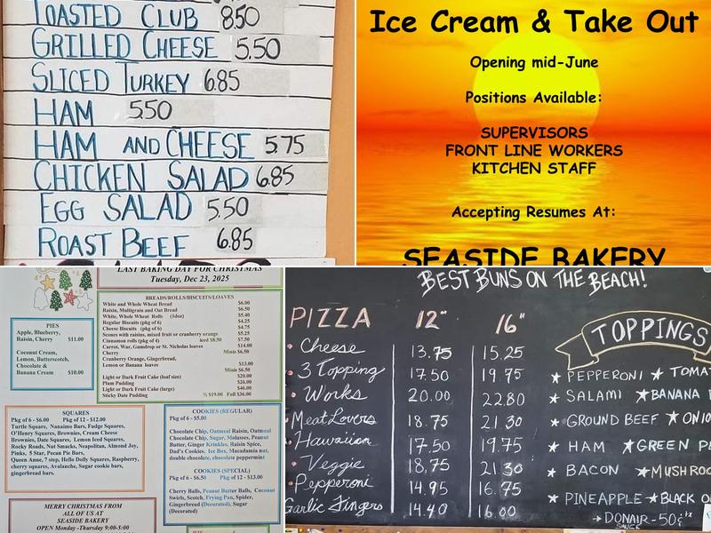 Seaside Bakery Menu