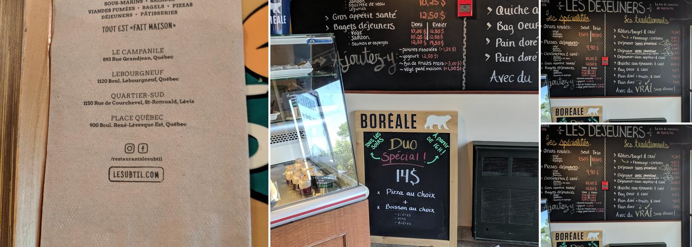 Restaurant Le Subtil Menu