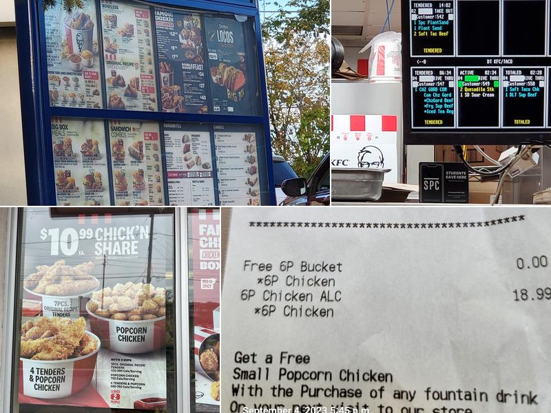 KFC Menu