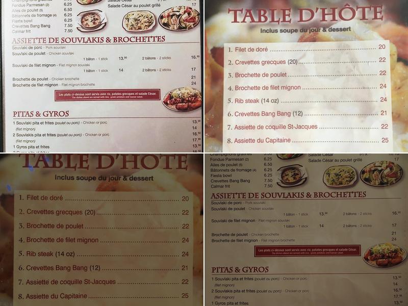 Chateau Acropole Inc Menu